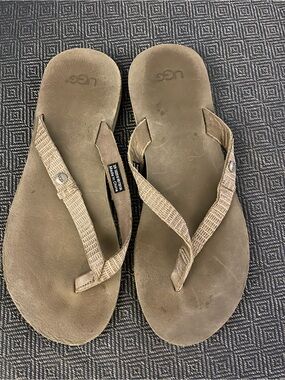 UGG Brown Suede Flip Flop Sandals